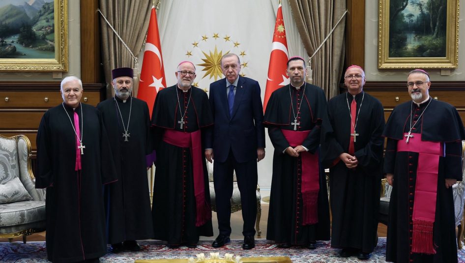 Erdoğan ve Türkiye Katolik Episkoposlar heyeti 2026 görüşme külliye 1